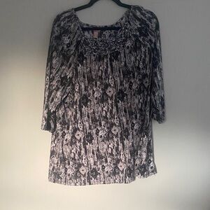 White Stag Black and White Patterned Blouse
